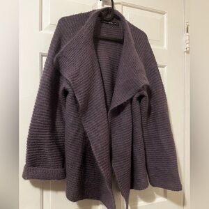 Gudrun Sjoden Purple-Grey Alpaca cardigan